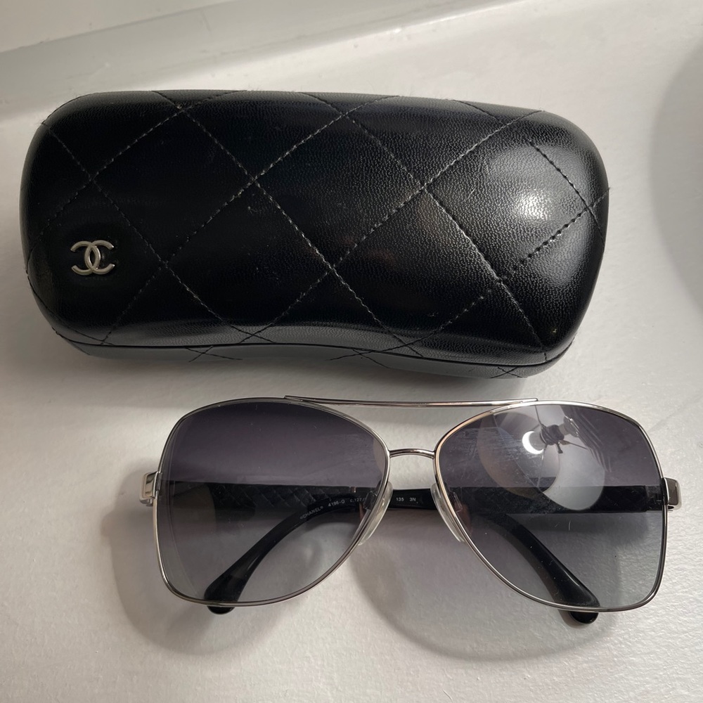 Genuine Chanel Sunglasses with Quilted Case